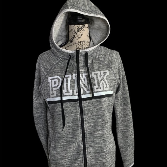 VS PINK Women’s XS full Zip Hooded Jacket thumb holes Drawstring hood & pockets - Picture 13 of 13